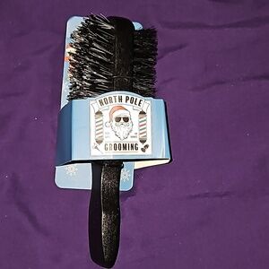 North Pole Grooming Mens Double Sided Boar & Nylon Bristle Black Brush Holiday